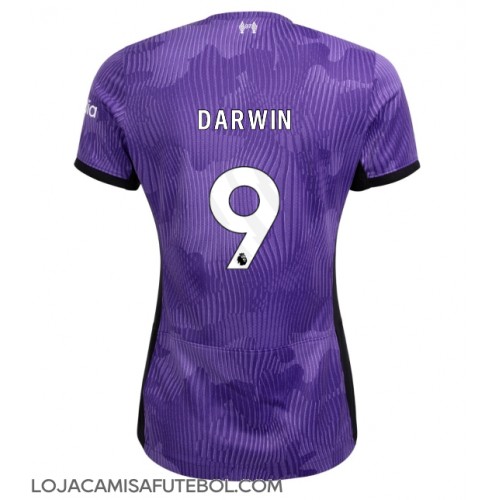 Camisa de Futebol Liverpool Darwin Nunez #9 Equipamento Alternativo Mulheres 2023-24 Manga Curta